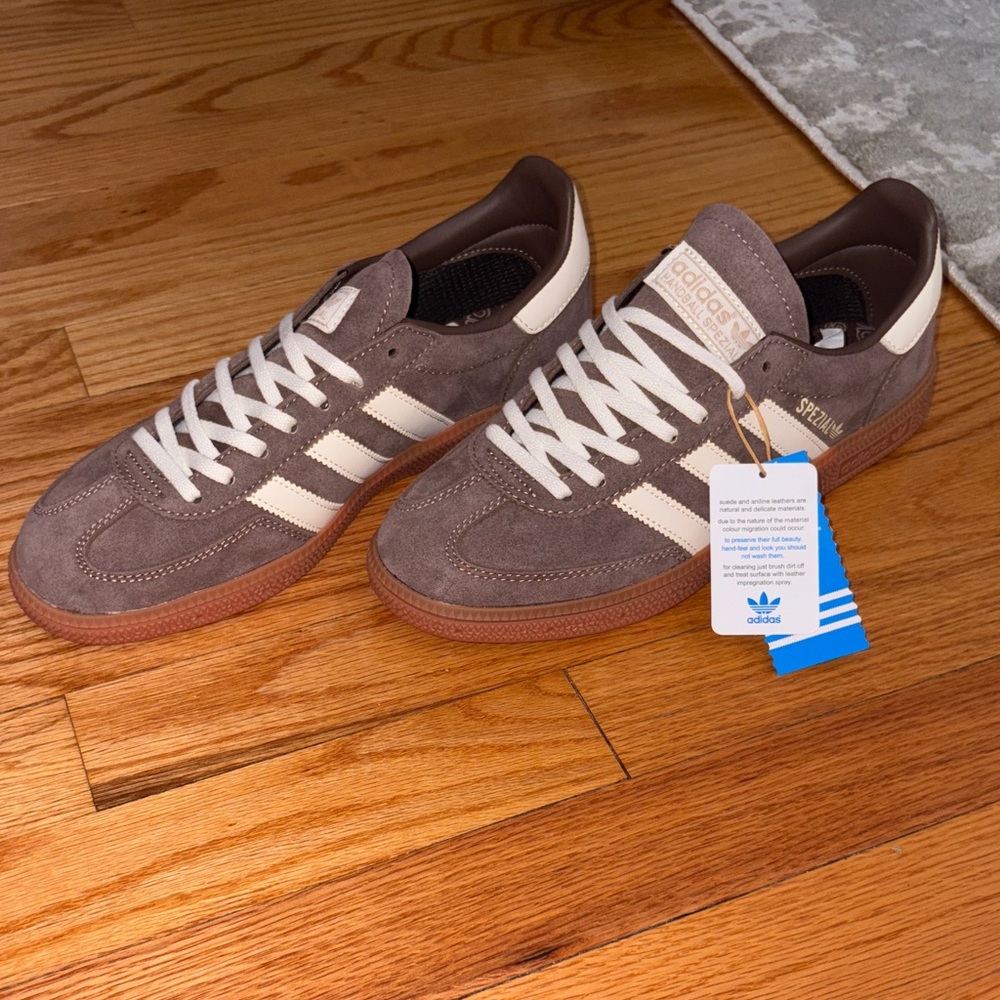 Adidas Handball Spezial Brown and White Sneakers